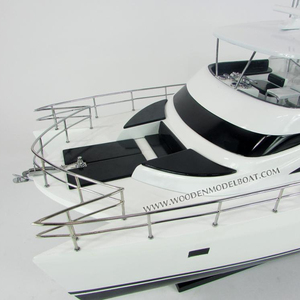 Argent Princesse Catamaran Modèle En Bois Bateau Peint Style Nautique Conception Européenne Nouveauté Cadeau - Product Image 1