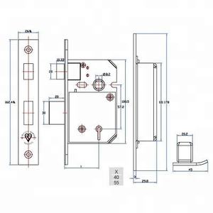 ความปลอดภัยสูง2.5นิ้ว BS Kitemark 5ก้านล็อคประตูร่องสายสะพาย - Product Image 5