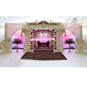Srilankan Temple Style Manavarai Mandap Stage Personalizado Lujoso Blanco Manavarai Matrimonios Decoraciones DE BODA Temple Style UK - Product Image 1