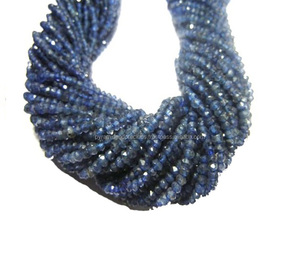 Iolite natural 3,5-4mm Facetado Rondelle Bead Azul 13 pulgadas Hilo largo de cuentas de piedra suelta - Product Image 1
