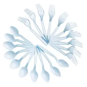 高品质一次性塑料餐具勺子和叉子外卖重量轻，非常适合在学校餐厅学院提供食物