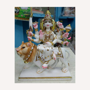 <b>Religious</b> Marble Durga Mata <b>Statue</b> - Product Image 1