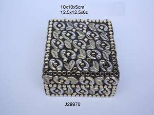 Caja de decoración para el hogar con mosaico de Metal de acero de arte popular moderno hecho a mano con patrón geométrico disponible en todos los tamaños para niñas y mujeres - Product Image 6