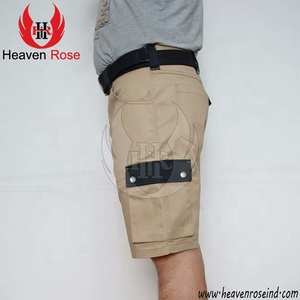 Camel Color Casual Cotton <b>Cargo</b> Shorts Lightweight Custom Short with Dual Side Pocket Pattern Decoration - Product Image 4