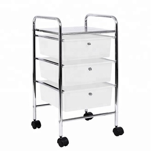 Estante de almacenamiento de plástico de 3 niveles, carrito con cajones - Product Image 1