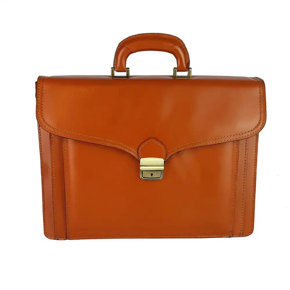 Best Quality 15 Inches Briefcases Leather Bags Made in Italy Leather Briefcase Laptop Bag for Men