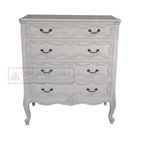เฟอร์นิเจอร์ไม้มะฮอกกานีชุดห้องนอน La Rochelle สีขาวสไตล์ฝรั่งเศส - Product Image 4