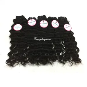 RAW DEEP WAVY WEFT VIETNAMESE HAIR EXTENSION Beequeenhair - 100% 同じキューティクルアライメント-最大18インチのロングヘア