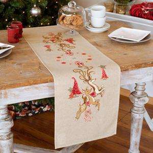 Lin De Noël de Table de Broderie 40x220cm - Product Image 2