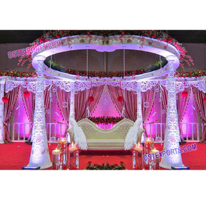 Mandap Floral Tallado para Bodas, de Fibra de Vidrio, con Pilar Completamente de Fibra, Mandap Portátil CALIFORNIA - Product Image 1