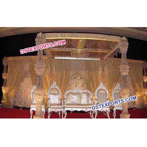 Conjunto de mandados de cristal chapados en oro para boda, accesorios de cristal para boda - Product Image 1