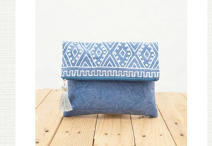 Bolso de mano con diseño tribal plegable al por mayor, sobre estilo bohemio, con cierre de cremallera y logotipo personalizado con forro de algodón - Product Image 4