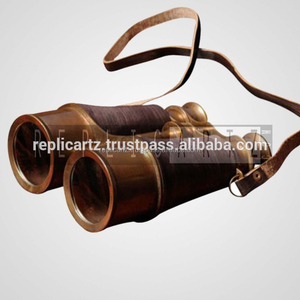 Binoculares antiguos Vintage náuticos, binoculares de cuero de latón marino victoriano, binoculares de decoración náutica para el hogar totalmente funcionales - Product Image 2