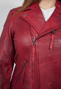 Veste de motard à la mode pour femmes élégant doux véritable peau de mouton vêtements d'extérieur en peau d'agneau à la mode Style de moto - Product Image 3