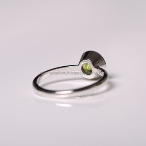 <b>Peridot</b> gemstone <b>Ring</b> 925 Sterling silver <b>Ring</b> Stacking <b>Ring</b> Handmade Silver Jewelry - Product Image 2