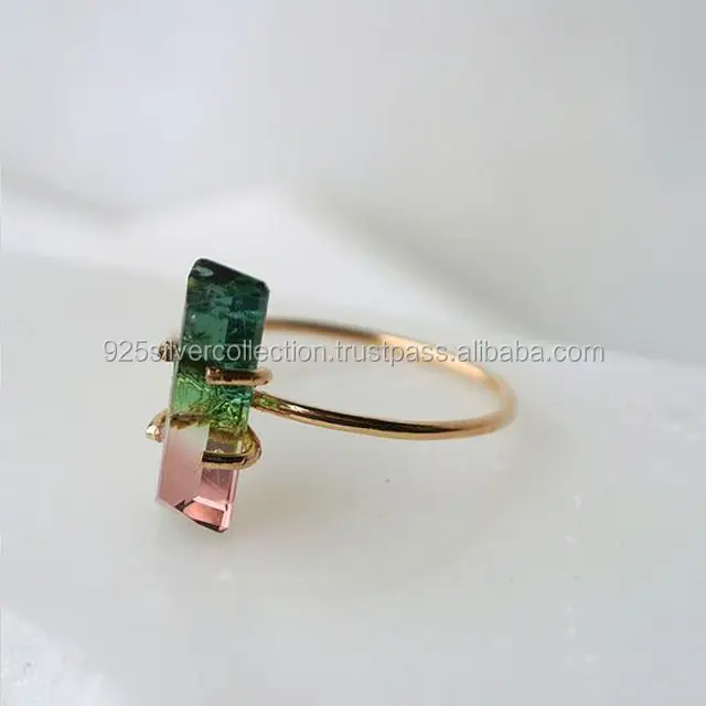 Genuine Bio-Color Ametrine Stone Fabulous Designs Gold Plated Handmade MenのRings