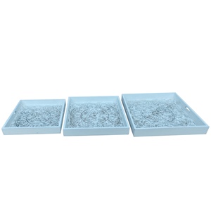 ถาดแกะสลักมือออกแบบใหม่ที่น่าสนใจถาดเสิร์ฟไม้ MDF ชุด 3 โรงแรมร้านอาหารอุปทานถาดตกแต่งอุปทานโรงงาน - Product Image 3