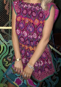 Brodé à la main Phulkari Tissu Robe Bohème - Product Image 2