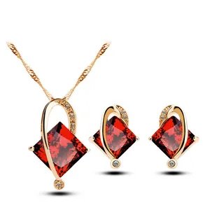 Fine Gold Plated Diamond Shape Women Jewelry Set Online Shopping