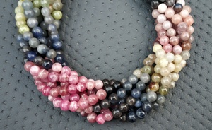 แท้สวย1สาระไมโครรอบธรรมชาติหลายพลอยพลอยลูกปัดเรียบทำสร้อยคอทำด้วยมือ - Product Image 4