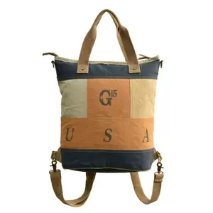 Sac à dos en toile pour garçons et filles, personnalisé écologique, Vintage, en plein air, pour collégiens, cartable de voyage, pour ordinateur portable