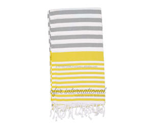 Toalla Capri de algodón para baño, toalla de Algodón 100% con estampado de arcoíris, color gris y amarillo, serie inst105 - Product Image 1