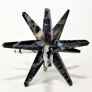 Estrella Merkabah Zebara ágata 12 puntos Merkabah estrella cristal Merkabah Piedra Natural Reiki curación piedra preciosa al por mayor - Product Image 3