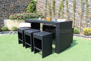 Meubles d'extérieur en rotin, ensemble de Bar, nouveau Design, de style noir, livraison gratuite - Product Image 2