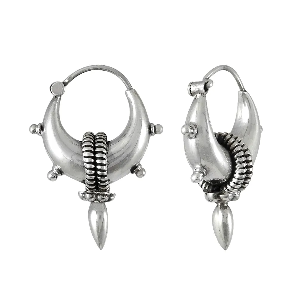Hoop earrings handmade jewelry earring manufacturer 925 sterling silver personalized silver indian for women vintage