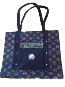 Medium Dot Pattern Textile Shopping <b>Bag</b> With Buckle Strap Handle Daily Use - Product Image 2