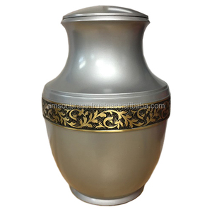Embossed Design Bend Classic Design Funeral Cremation Urns Brass Cremation Urn and <b>Keepsake</b> Urn for Adult - Product Image 5