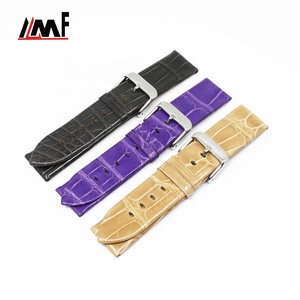 Correas de Reloj de Piel de Cocodrilo Morada Exótica de Alta Gama, Brillantes, en Varios Tamaños, con Hebilla de Acero Inoxidable y 2 mm de Grosor - Product Image 3