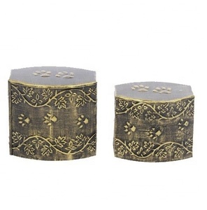 IRON PET CREMATION <b>URN</b> BRASS ANTIQUE PET <b>URN</b> BARREL <b>ASHES</b> <b>URN</b> <b>FOR</b> PET DESIGNER PET <b>URN</b> PAW ENGRAVED PET <b>URN</b> <b>DOG</b> PET <b>URN</b> - Product Image 1