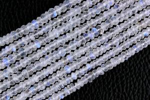 Blue Fire Natural <b>Rainbow</b> Moonstone Faceted Rondelle Shape AAA Quality Gemstone Beads 4mm Jewelry Making Bracelet <b>Necklace</b> - Product Image 3