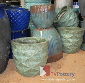 Large Glazed Ceramic Garden Pots - Product Image 2