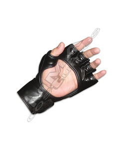 Gran oferta de guantes de lucha híbridos MMA, guantes de entrenamiento sin dedos de medio dedo hechos de cuero para uso en el gimnasio - Product Image 3