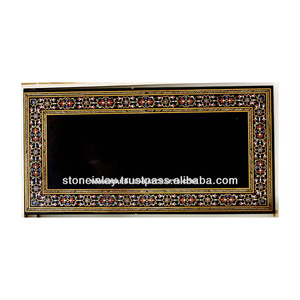 <b>Marble</b> Stone Inlaid Handcrafted <b>Marble</b> <b>Table</b> <b>Top</b> - Product Image 1