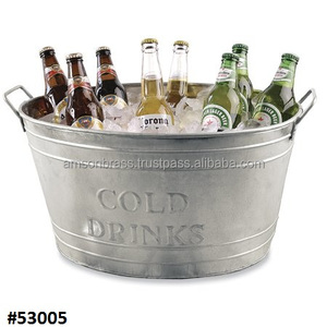 ถังเครื่องดื่มเย็นไวน์ตกแต่งลายนูน Fleur-de-Lis พร้อมแถบทองแดงโบราณที่เก็บไวน์สุดหรู - Product Image 3