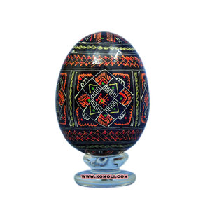 Wavy Design Hand Painted Wooden <b>Easter</b> Eggs Decorative Spring Ornaments for Holiday Decor, Crafts & Festive Table Displays - Product Image 6