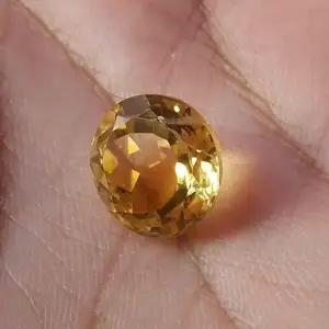 News-citrine jaune brésilienne naturelle, pierre précieuse à facettes, coupe ronde, 11 MM