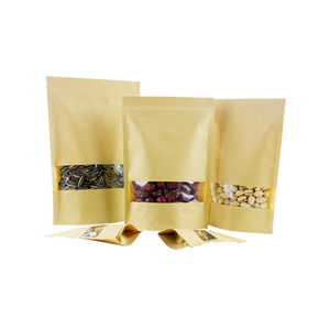 Polismarts finestra trasparente pacchetto cibo Snack marrone carta Kraft cerniera pacchetti/ - Product Image 2