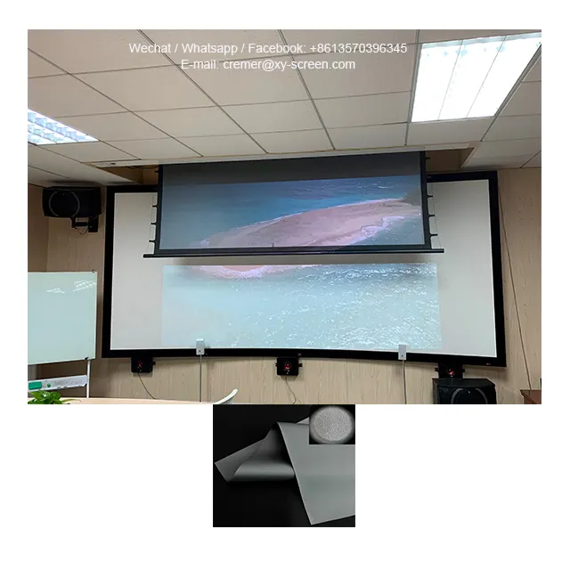 Electric Tab-tension Motorized ALR Projector Screen for Home theater Cinema projector anti light screen fabric