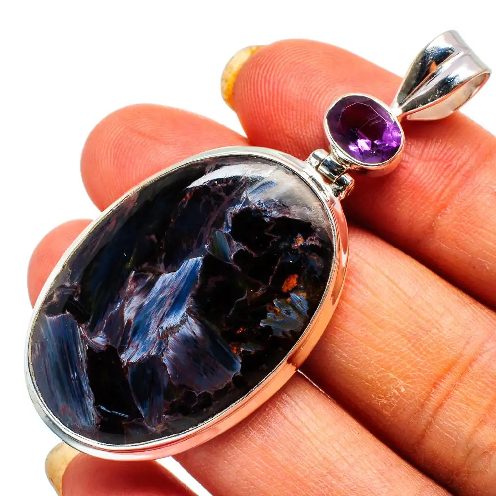 Hottest 925 Sterling Silver Jewelry Pietersite, Amethyst Pendant Gemstone Handmade Pendant