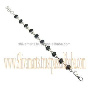 Latest Design 925 <b>Sterling</b> <b>Silver</b> <b>Bracelet</b> With Black Onyx Gemstone Beautiful Vintage Style Fancy <b>Silver</b> Jewelry Rhodium Plated - Product Image 2