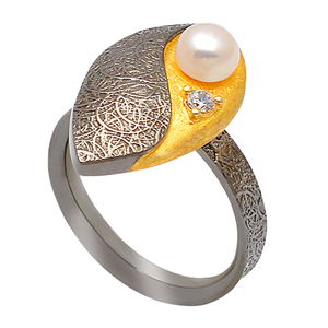 แหวนเงินสเตอร์ลิงประดับมุก925แหวนรูปลูกแพร์อัญมณี CZ แหวนทองโรเดียมชุบแหวนแฟชั่นสำหรับงานแต่งงานงานหมั้น - Product Image 2