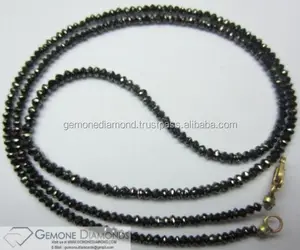 Excellent cut Black Faceted Diamond Beads Necklace/Strands   Black Diamond Beads Strands Diamond Beads Necklace Women