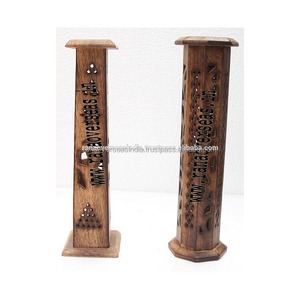 Torres de incienso de madera de Mango, soporte con tallado a mano para meditación y Yoga, acabado antiguo, hecho a mano, lo último - Product Image 2