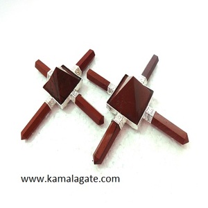 Generadores de energía de pirámide de jaspe rojo de piedras preciosas estilo Feng Shui y amor curación de cristal y decoración del hogar ágata grabada amatista venta - Product Image 1