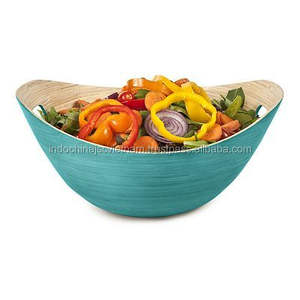 Cuenco de bambú para ensalada, cuenco decorativo único hecho en Vietnam - Product Image 1