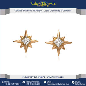 18kt Pure Rose Gold <b>Hoop</b> Diamond <b>Earrings</b> Elegant and Luxurious Product - Product Image 4